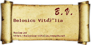 Belosics Vitália névjegykártya